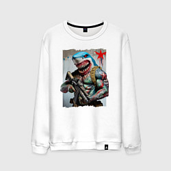 Мужской свитшот Чувак-акула боец спецназа