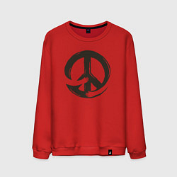 Свитшот хлопковый мужской Peace hugs, цвет: красный