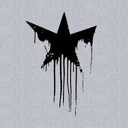 Свитшот хлопковый мужской Black blot star - minimalism, цвет: меланж — фото 2