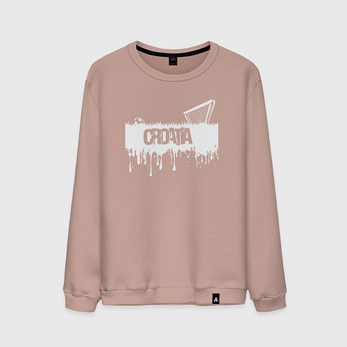 Мужской свитшот Croatia football / Пыльно-розовый – фото 1