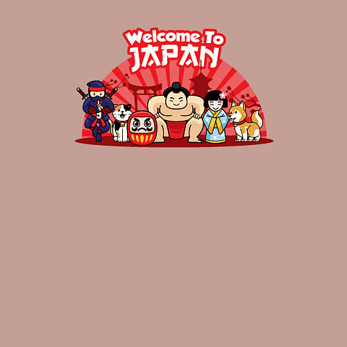 Мужской свитшот Welcome to Japan / Пыльно-розовый – фото 3