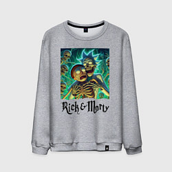 Свитшот хлопковый мужской Rick and Morty - horror, цвет: меланж