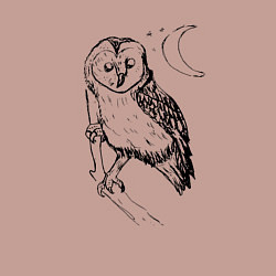 Свитшот хлопковый мужской Сова на ветке рисунок, цвет: пыльно-розовый — фото 2