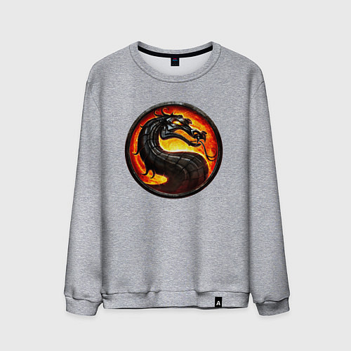 Мужской свитшот Mortal kombat logotype / Меланж – фото 1