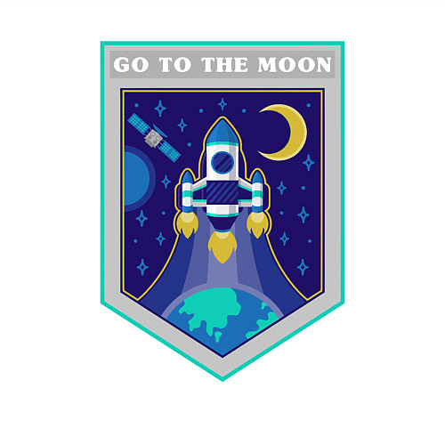 Мужской свитшот Полёт на луну / Белый – фото 3