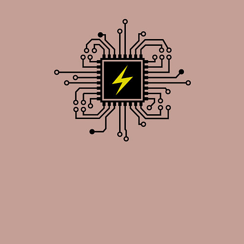 Мужской свитшот Микросхема с молнией / Пыльно-розовый – фото 3