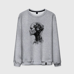 Мужской свитшот Девушка андроид в профиль