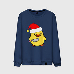 Мужской свитшот Новогодняя утка с ножом