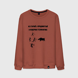 Мужской свитшот Продвинутый в пещерных технологиях