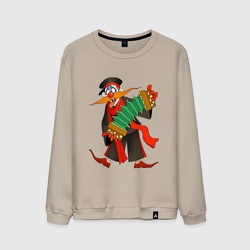 Мужской свитшот Мужичок усатый / Миндальный – фото 1