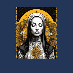 Свитшот хлопковый мужской Монахиня в молитве, цвет: тёмно-синий — фото 2