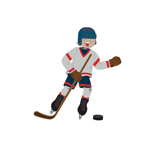 Мужской свитшот Эмоциональный хоккеист / Белый – фото 3