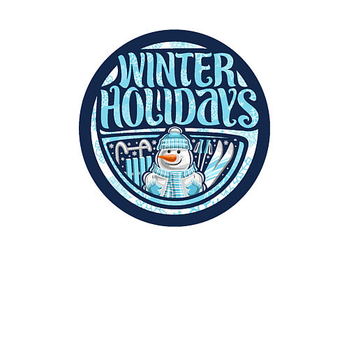 Мужской свитшот Снежные зимние каникулы / Белый – фото 3