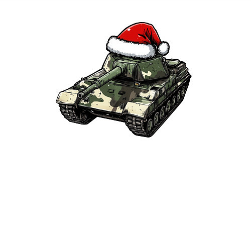 Мужской свитшот Советский новогодний танк / Белый – фото 3