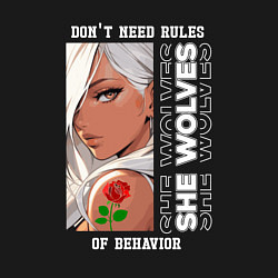 Свитшот хлопковый мужской Девушка из аниме с розой, цвет: черный — фото 2