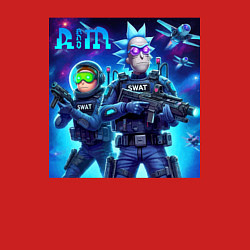 Свитшот хлопковый мужской Rick and Morty - cosmic special forces, цвет: красный — фото 2