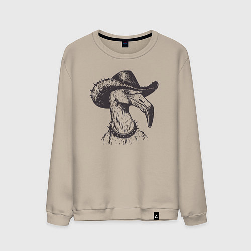 Мужской свитшот Фламинго ковбой / Миндальный – фото 1