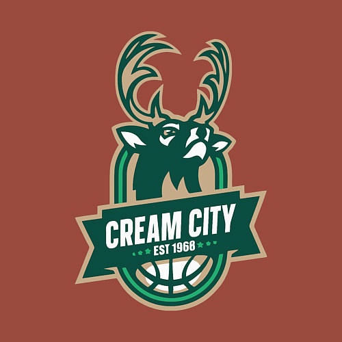 Мужской свитшот Milwaukee Bucks cream city / Кирпичный – фото 3