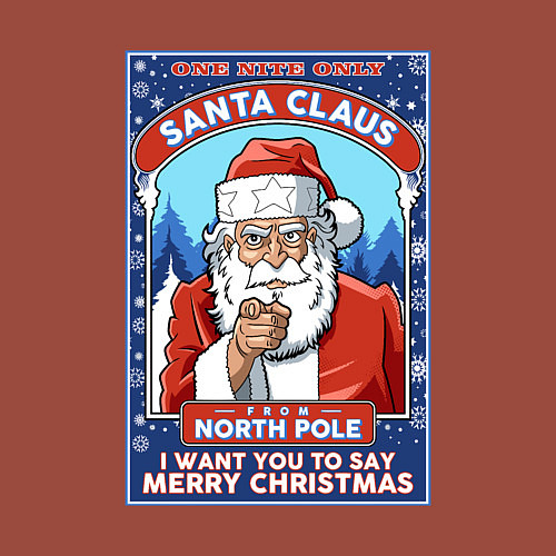 Мужской свитшот Santa Claus north pole / Кирпичный – фото 3