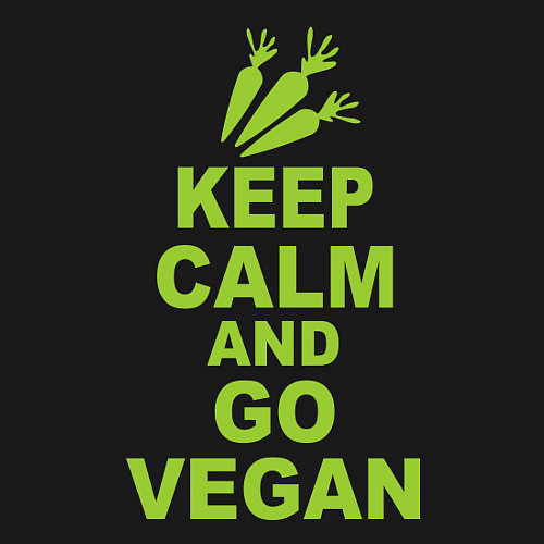 Мужской свитшот Keep Calm & Go Vegan / Черный – фото 3