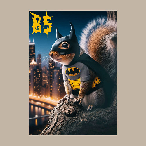 Мужской свитшот Bat squirrel - ai art fantasy / Миндальный – фото 3