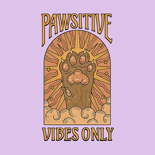 Мужской свитшот Pawsitive vibes / Лаванда – фото 3