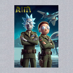 Свитшот хлопковый мужской Rick and Morty - air force нейроарт, цвет: меланж — фото 2