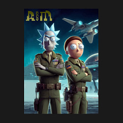 Свитшот хлопковый мужской Rick and Morty - air force нейроарт, цвет: черный — фото 2