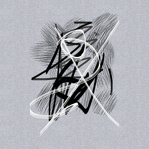 Мужской свитшот Абстрактные неразборчивые каракули / Меланж – фото 3