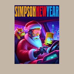 Свитшот хлопковый мужской Homer Simpson in the car with his son, цвет: миндальный — фото 2