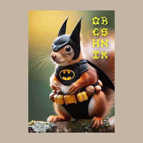 Мужской свитшот Bat squirrel - oreshnik meme / Миндальный – фото 3