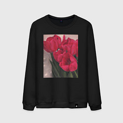 Мужской свитшот Тюльпаны красные
