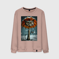 Мужской свитшот Уличный кот под мокром снегом