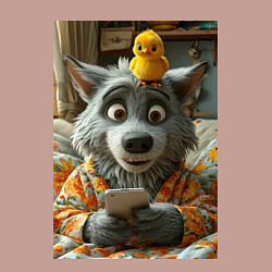 Свитшот хлопковый мужской Волк и цыпа, цвет: пыльно-розовый — фото 2