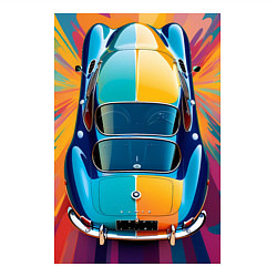 Свитшот хлопковый мужской Яркий ретро автомобиль, цвет: белый — фото 2