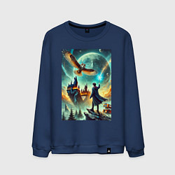 Мужской свитшот Harry Potter and owl - Hogwarts