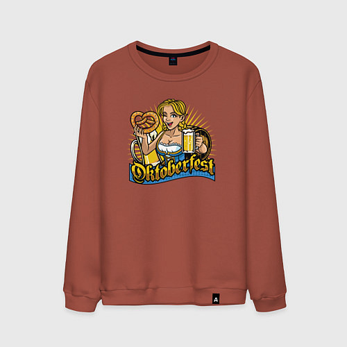 Мужской свитшот Oktoberfest girl / Кирпичный – фото 1