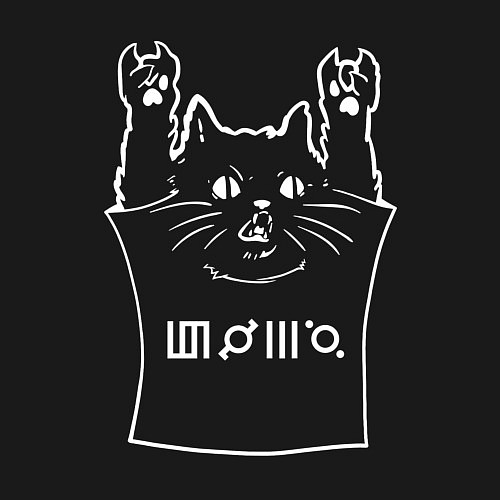 Мужской свитшот 30 Seconds to Mars - cat rock / Черный – фото 3