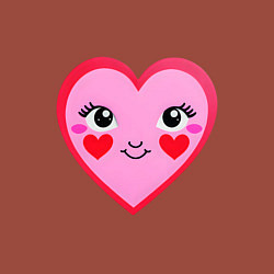 Свитшот хлопковый мужской Сердечко с глазками, цвет: кирпичный — фото 2