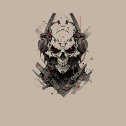 Свитшот хлопковый мужской Кибернетический череп, цвет: миндальный — фото 2