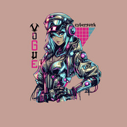 Свитшот хлопковый мужской Cyber girl - ai art fantasy, цвет: пыльно-розовый — фото 2