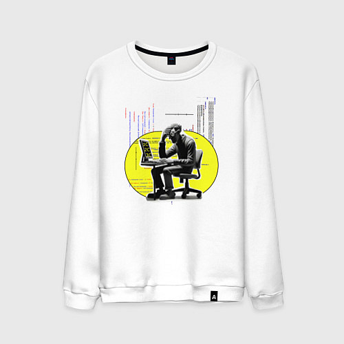 Мужской свитшот 1С, 2С, 3С / Белый – фото 1