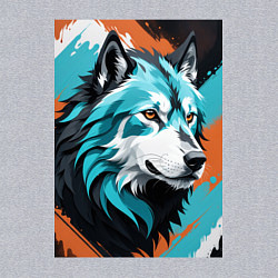 Свитшот хлопковый мужской Серо-голубой волк, цвет: меланж — фото 2