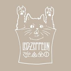 Свитшот хлопковый мужской Led Zeppelin - cat rock, цвет: миндальный — фото 2