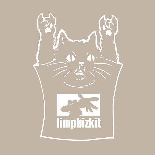 Мужской свитшот Limp Bizkit - cat rock / Миндальный – фото 3