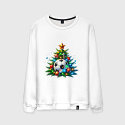 Мужской свитшот Новогодняя футбольная елка