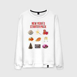 Свитшот хлопковый мужской Starter pack, цвет: белый