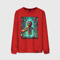 Мужской свитшот Морти в лаборатории Рика Санчеса - нейроарт