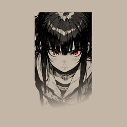 Свитшот хлопковый мужской Девушка с красными глазами, цвет: миндальный — фото 2