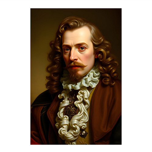 Мужской свитшот Старинный портрет / Белый – фото 3